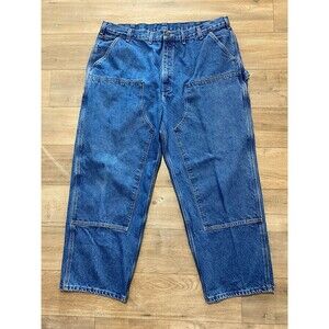 Carhartt B73 DST Mens 44X30 Denim Double Knee Carpenter Jeans Blue